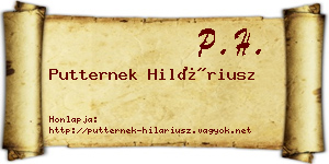 Putternek Hiláriusz névjegykártya